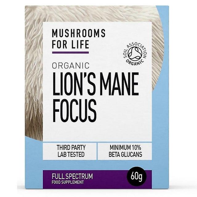 Mushrooms4Life Mushrooms for Life Organic Lion's Mane Focus Powder 60g (MFL219) on Productcaster.