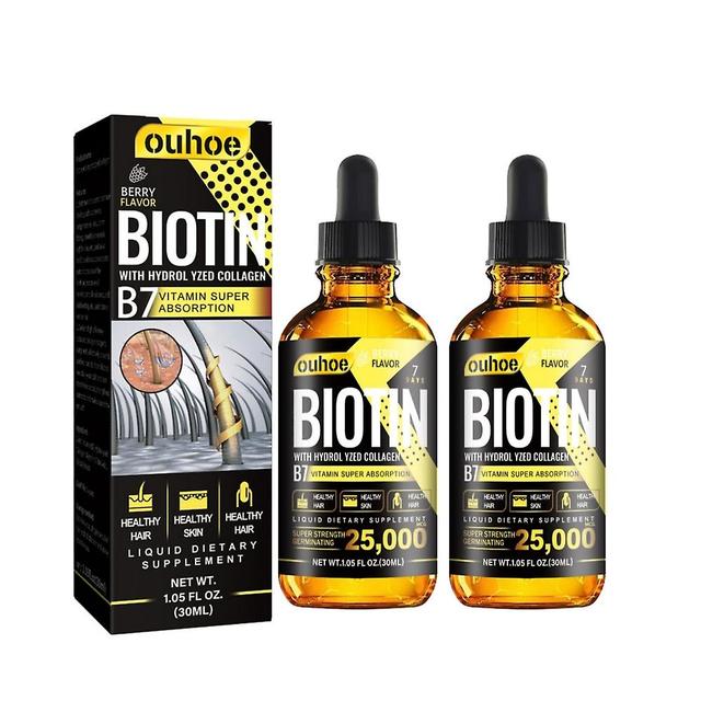 2x Biotin Hårväxt Olja Vitamin B7 Hår Eterisk Olja Behandling Förhindra förlust Restorer Eterisk Olja 30ml on Productcaster.