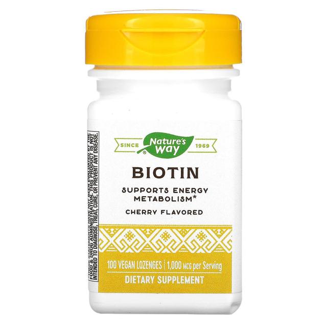 Nature's Way, Biotin, Kirsche, 1.000 mcg, 100 vegane Lutschtabletten on Productcaster.