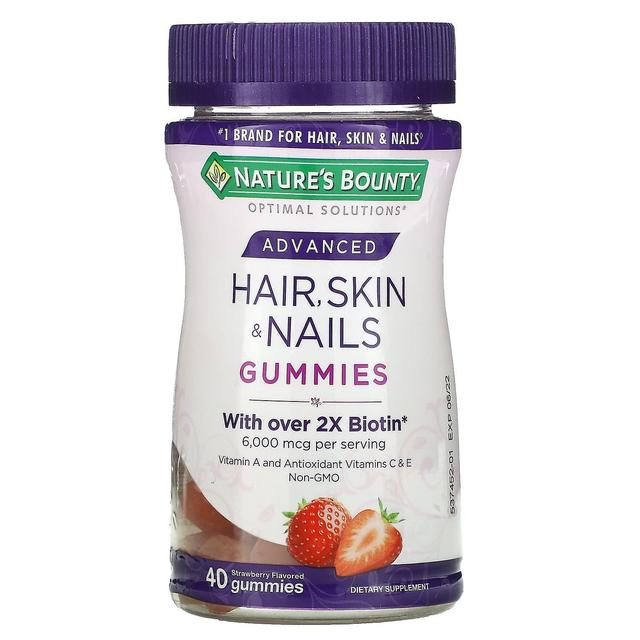 Natures Bounty Nature's Bounty, Advanced Hair, Skin & Nails Gummies, Fragola, 40 Gummies on Productcaster.