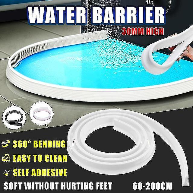 30 Mm Height Bathroom Water Stopper Water Partition Dry&wet Separation Flood Barrier Rubber Dam Silicon Water Blocker Don't Slip szkyd A 90cm on Productcaster.