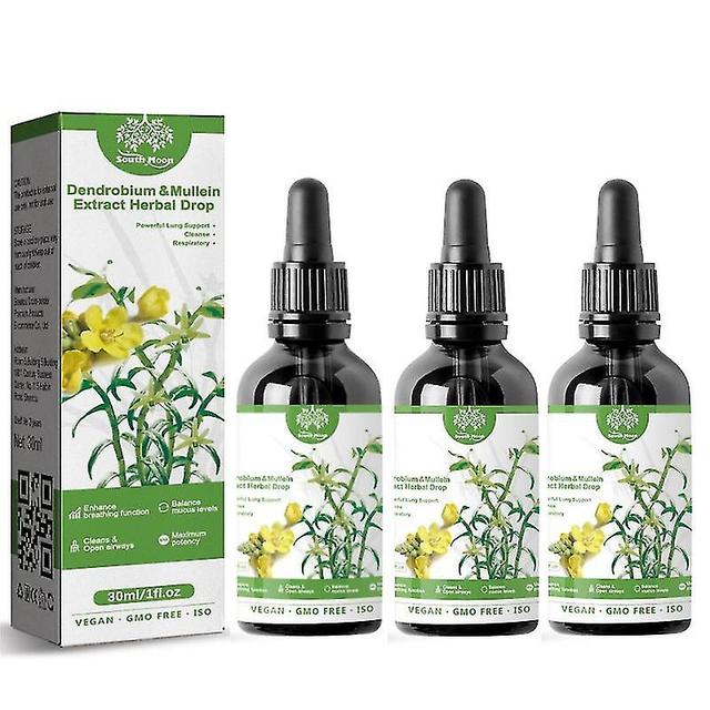 1-3pcs Dendrobium & Mullein Extract - Powerful Lung Cleanse & Respiratory Herbal Drops on Productcaster.