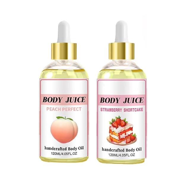 Menghui Body Juice Oil, Body Juice Oil Peach, Body Juice Strawberry Shortcake Oil, Body Juice Oil Strawberry Shortcake, 120ml Peach+Strawberry on Productcaster.