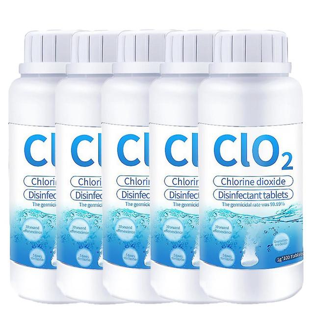 500PCS Chlorine Dioxide Effervescent Tablet,Food Grade Safety Disinfection Tablets Clo2 Anti-bacterial Disinfection Chemical Tablet -CL 5Bottle on Productcaster.