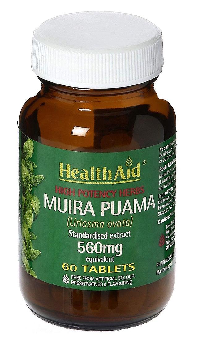 Health Aid Muira Puama Extract 560mg - Gestandaardiseerd, 60 tabletten on Productcaster.