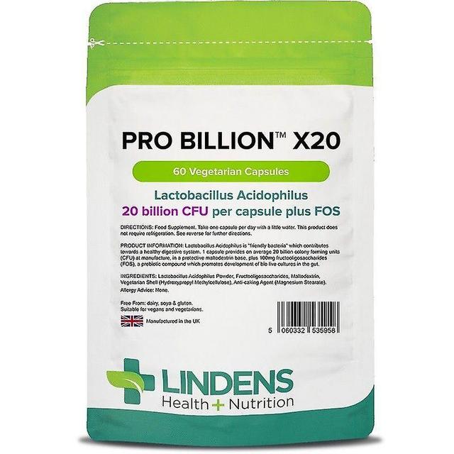 Lindens Pro Billion x20 20bn CFU VegCaps 60 (5958) on Productcaster.