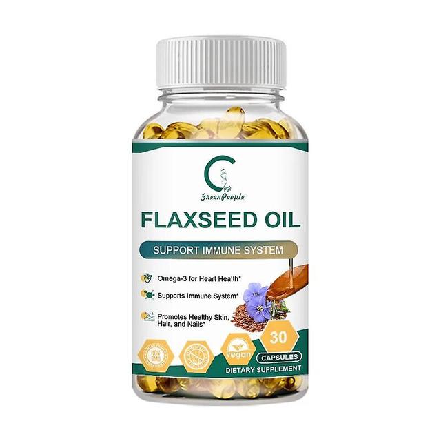 Visgaler Natural Flaxseed Oil Fatty Acid Omega3 Relieve Asthma & Arthritis Brain &skin Care Lowering Cholesterol Food 30pcs on Productcaster.