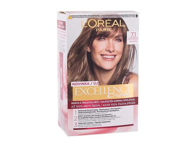 L'Oréal Paris - Excellence Creme Triple Protection 7,1 Naturalny popielaty blond - Dla kobiet, 48 ml on Productcaster.