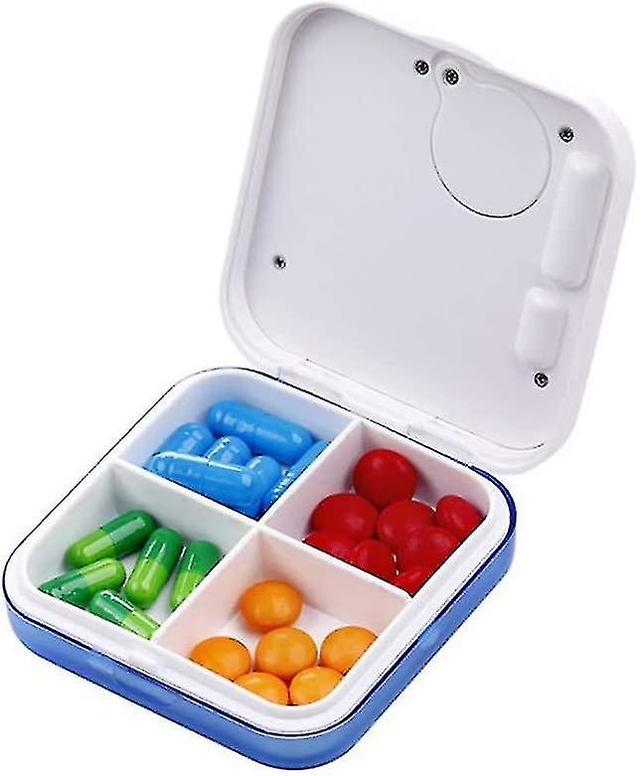 Electronic Pill Organizer, Electronic Pill Organizer With 5 Sound Alarms For Vitamins/fish Oil/medication (blue) on Productcaster.