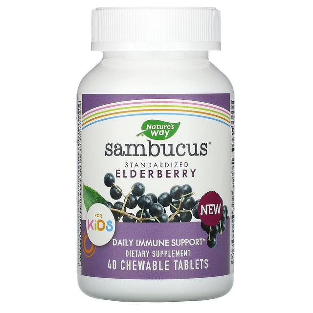 Nature's Way, Sambucus for Kids, Standardized Elderberry, 40 Chewable Tablets on Productcaster.