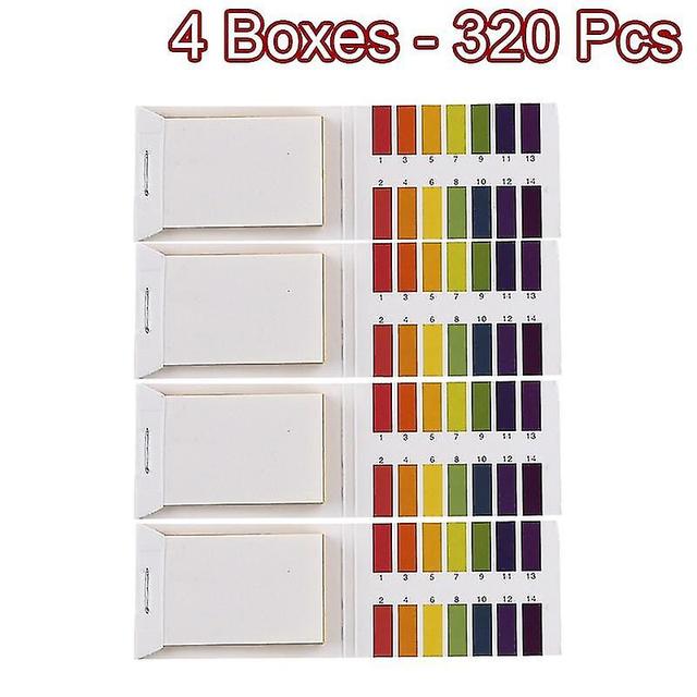 1 Set = 80 Strips! Professional 1-14 Ph Litmus Paper Ph Test Strips Water Cosmetics 4 Boxes-320Pcs on Productcaster.