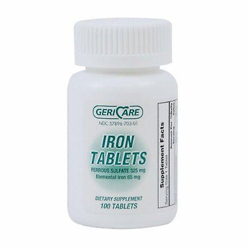 McKesson Mineral Supplement Geri-Care Iron 325 mg Strength Tablet 100 per Bottle, Count of 1 (Pack of 1) on Productcaster.