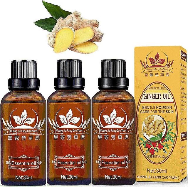 3 Pcs Lymphatic Drainage Ginger Oil, Belly Drainage Ginger Oil To Promote Blood Circulation, Natural Ginger Essential Oilrelieves Muscle Swelling A... on Productcaster.