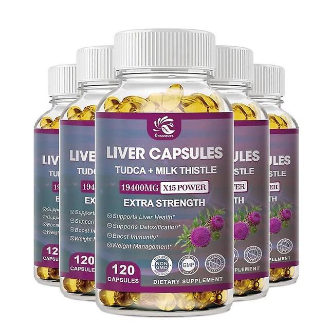 Visgaler Milk Thistle Detox & Cleansing Formula Supports Healthy Liver Detoxification, Heat Detoxification, Antioxidant 5 Bottle 60 pills on Productcaster.