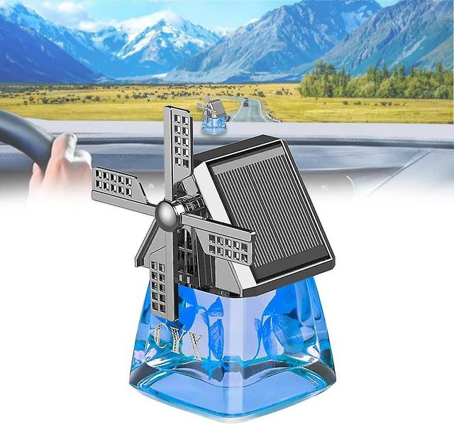 Duqi Car Air Fresheners, Solar Energy Car Fragrance Diffuser, Windmill Solar Energy Rotating Aromatherapy Car Air Freshener Blue on Productcaster.