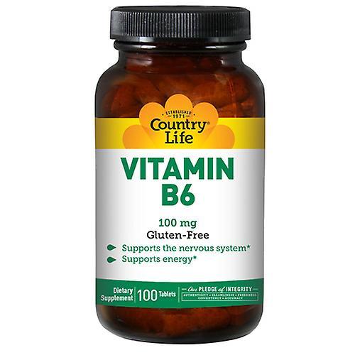 Country Life Vitamin B-6, 100 MG, 100 Tabs (Pack of 3) on Productcaster.