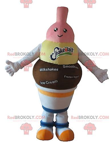 Chocolate and vanilla strawberry ice cream REDBROKOLY mascot L on Productcaster.