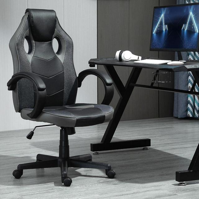 Swivel Gaming Chair Faux Leather B GREY on Productcaster.