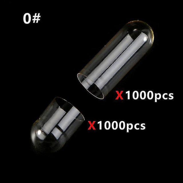 1000 stücke Standardgröße 00 # 0 # 1 # Leere Kapseln Gelatine Klare Kapseln Hohle Hartgelatine Transparent Getrennte Verbundene Kapseln-csn 0 getre... on Productcaster.