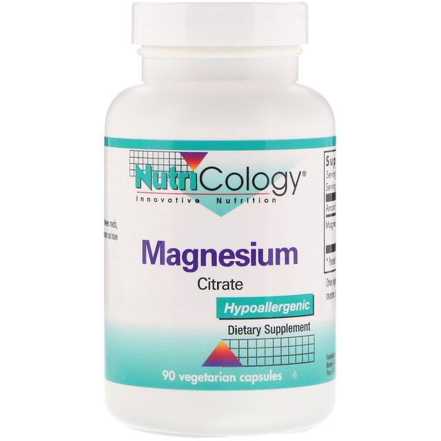 Nutricology, Magnesium Citrate, 90 Vegetarian Capsules on Productcaster.