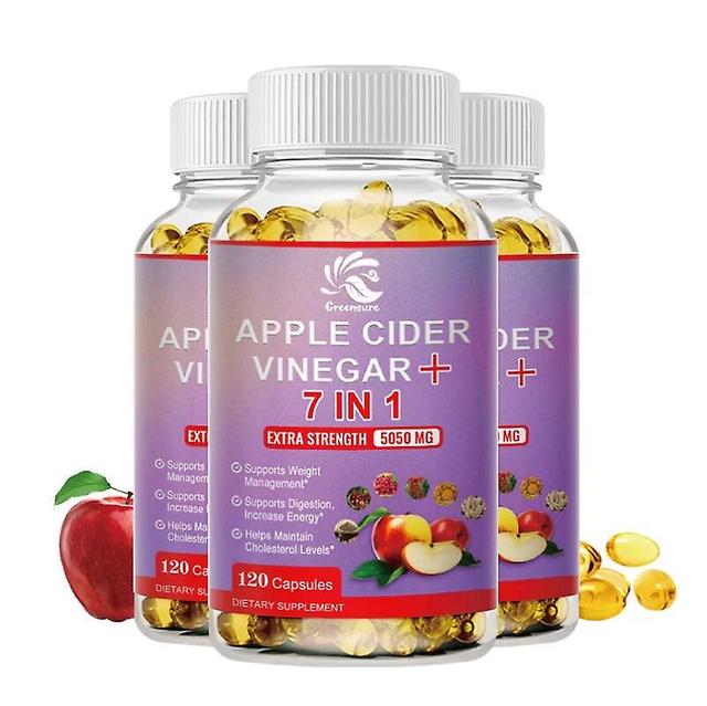 Visgaler ACV Apple Cider Vinegar Capsules 100% Natural & Raw with Elderberry, Ginger & Cayenne Pepper 3 Bottle 60 pills on Productcaster.