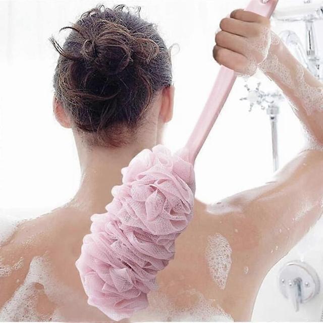 Essddxj (Rose) Brosse de douche pour le dos long manche, brosse pour le corps, brosse exfoliante, poils naturels on Productcaster.