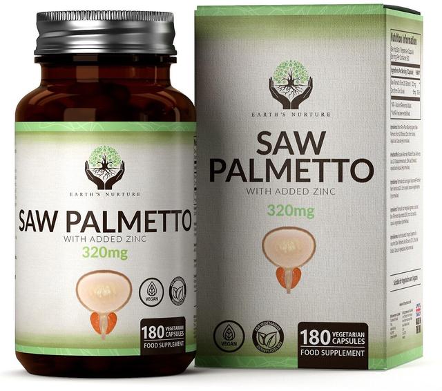 Earth's Nurture Saw Palmetto Extract with Zinc (320mg) 180 Capsules 3 Bottles (540 Capsules) on Productcaster.