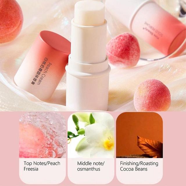 Cytlv Macaron Solid Parfüm Balsam Stick Tragbar Milde lang anhaltende feste Balsam Frischer Duft Deodorant Stick Parfüm Frauen Pfirsich on Productcaster.