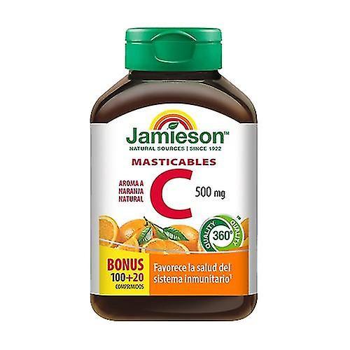 Jamieson Chewable Vitamin C (Orange Flavor) 500 mg 120 tablets of 500mg (Orange) on Productcaster.