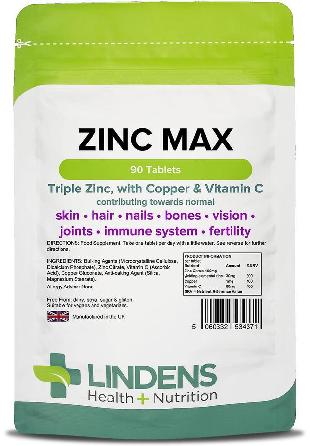 Lindens Zinc Max - 90 Tablets on Productcaster.