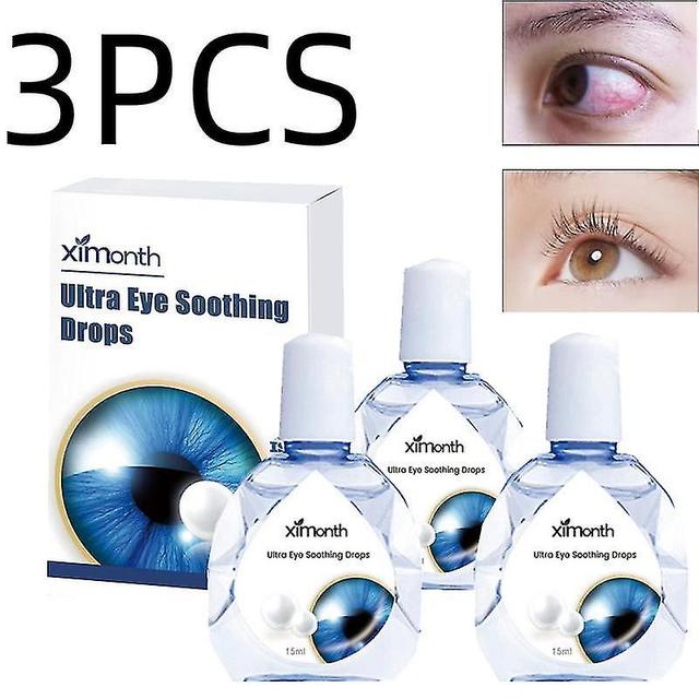 3x Eye Drops For Red Dry Blurred Better Vision Relief Discomfort Fatigue Swelling Sore Clean Relax Improve Eyesight Eye Care Liquid on Productcaster.