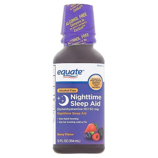 Equate Alcohol Free Berry Flavor Nighttime Sleep Aid, 12 Fl Oz on Productcaster.