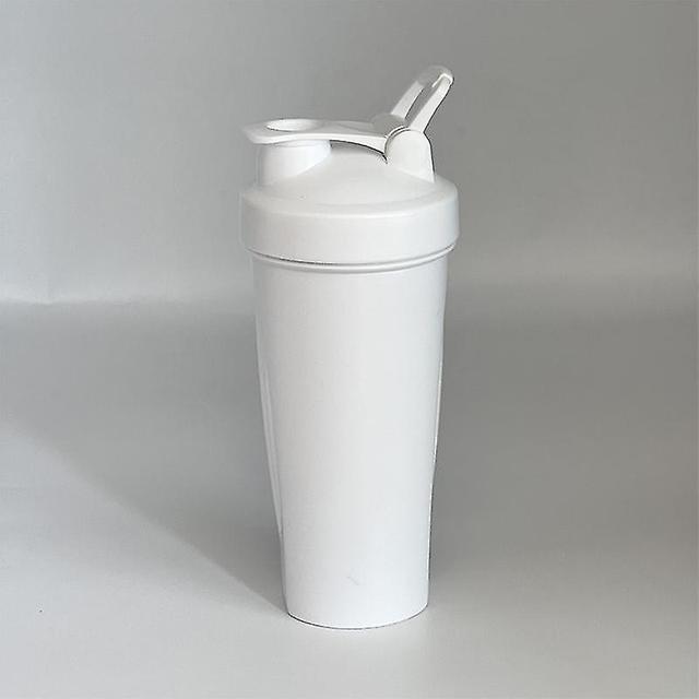 600ml Protein Shaker Bottle Protein Powder Shake Cup For Gym Ffitness Shaker Solid White on Productcaster.