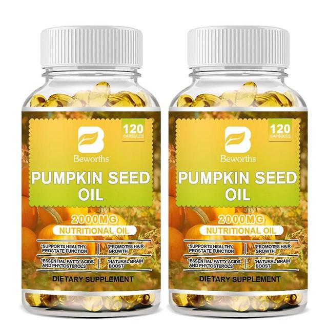 Pumpkin Seed Oil Capsule Promote Hair Growth,urinary Tract Support, Bladder Control, Support Young Skin,rich In Omega 3&omega 6 Tib 2bottles 120 pcs on Productcaster.