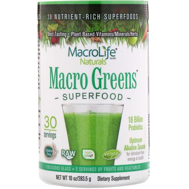 Macrolife Naturals, Makro Greens, Odżywki - Bogate w pożywienie, 10 oz (283.5 g) on Productcaster.