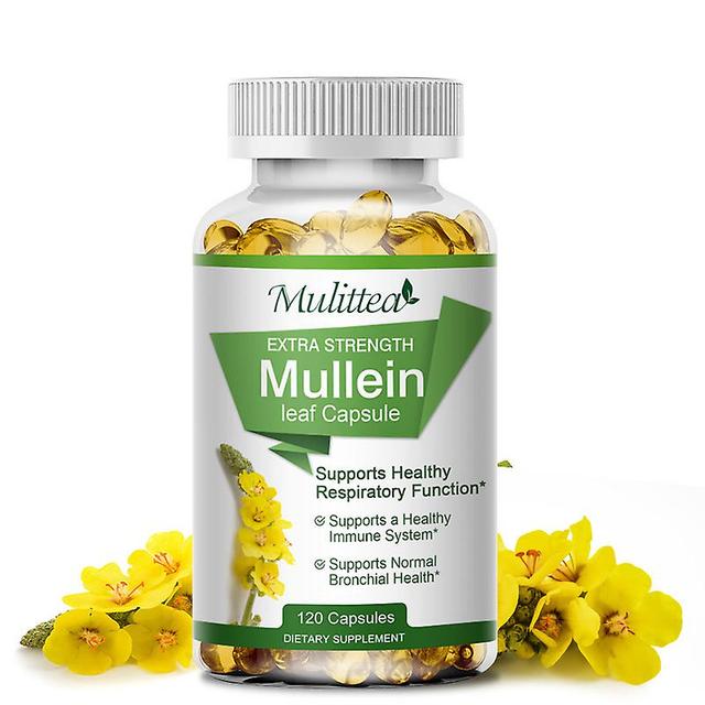 Visgaler Natural Mullein Leaf Capsule Herbal Supplement For Lung Heat Cleanse Healthy Respiratory Function Detox Increase Immune 120pcs on Productcaster.