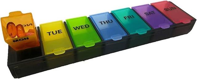 Removable Weekly Pill Box for Medicines, Vitamins, Fish Oil, Dietary Supplements (Once a Day - Black on Productcaster.