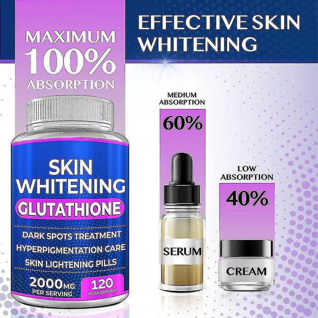 3 Pack Glutathione Whitening Pills - 90 Kapsułek 2000mg Glutation - Skuteczny suplement rozjaśniający skórę - Dark Spots, Melasma & Acne Scar Remover, on Productcaster.