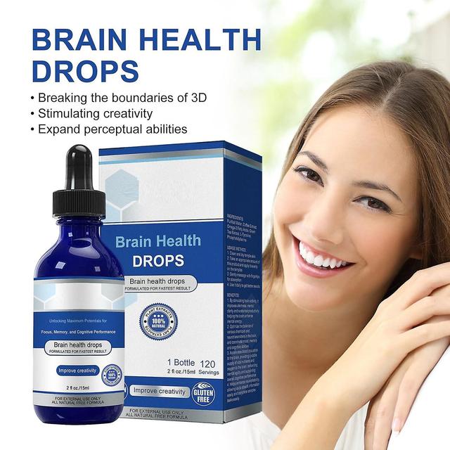 Wtowin Brain Health Drops, Organic Brain Support Supplement Förbättra Fokus Och Minne, Health Brain Booster Liquid för vuxna 3st - 45ml on Productcaster.