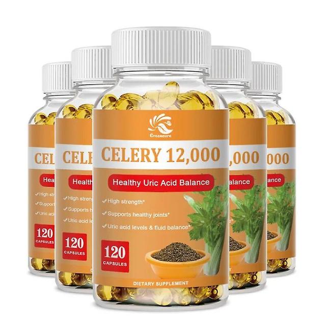 Visgaler 60/120PCS Celery Seed Extract Capsules Celery Seed Diuretic Lipid Regulating Sedative 5 Bottle 60 pills on Productcaster.