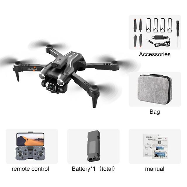 Foldable Hovering Camera-drones 90adjustables Lens Quadcopters Toys For Kids Adults Beginners Black on Productcaster.