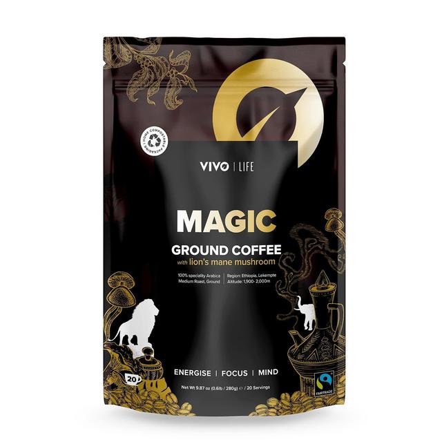 Vivo life magic jauhettu kahvi leijonanharjasienellä 280g on Productcaster.