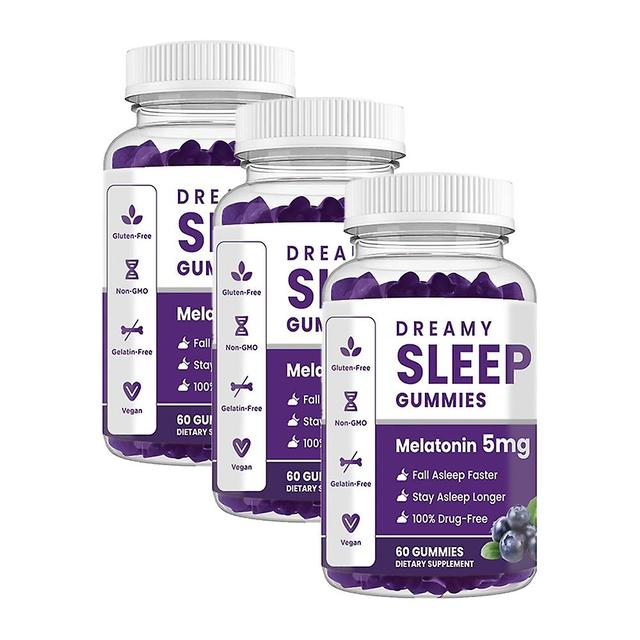 Melatonin Gummies Natural Sleep Aid, Sömntillskott, Vitaminer, Stöder vilsam sömn, Melatonin Gummies för vuxna - 60 Gummies 3 pcs on Productcaster.