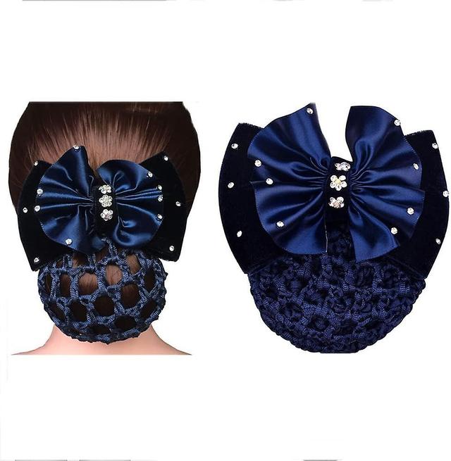 Dewenwils Dww-1 Barrette Cheveux En Satin Bleu Avec Noeud En Strass - Dcoration Franaise Pour Femme Et Fille on Productcaster.