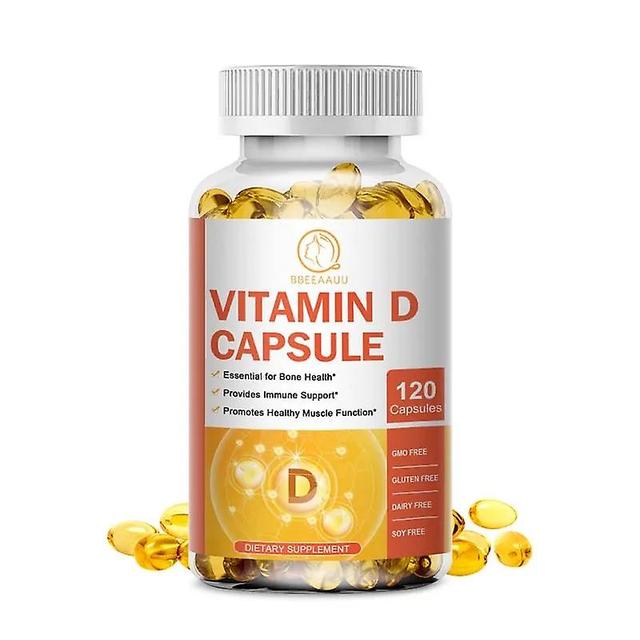 Eccpp Vegetarian Vitamin D Capsules Promote Calcium Absorption Protect Teeth &bone Health Enhance Immunity Protect Cardiovascular 120pcs on Productcaster.