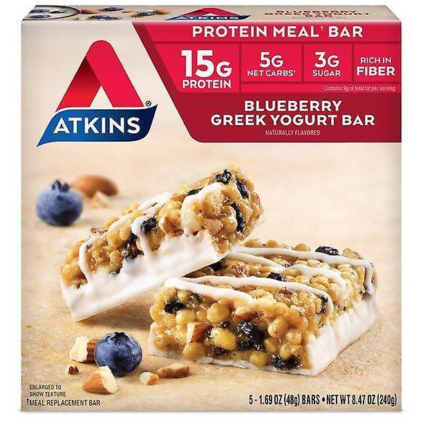 Atkins protein-rich meal bar, blueberry greek yogurt, keto friendly, 5 count on Productcaster.