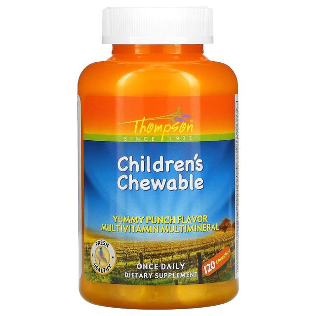 Thompson, Children's Chewable, Yummy Punch, 120 Chewables on Productcaster.