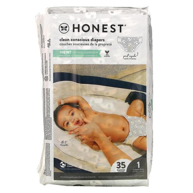 The Honest Company, Pañales Honestos, Talla 1, 8-14 Libras, Pandas, 35 Pañales on Productcaster.