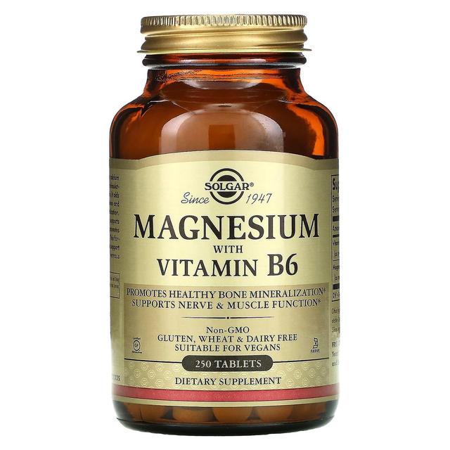 Solgar, Magnesium med Vitamin B6, 250 Tabletter on Productcaster.