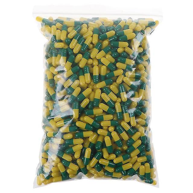 1000pcs leere harte gelatine kapsel größe 0 # gel medizin pille vitamin Grün-gelb on Productcaster.